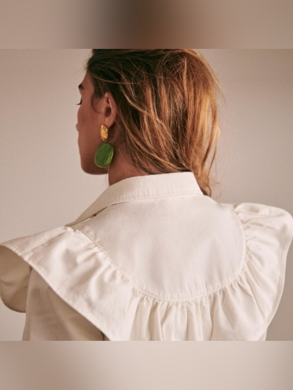 Motf Ruffle Snap Front Top Size Large - Picture 3 of 9